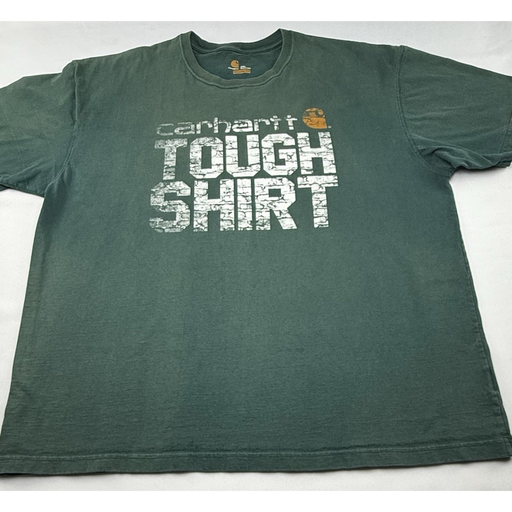 Carhartt Tough Shirt Graphic T-Shirt Mens 2XL Green Original Fit Logo